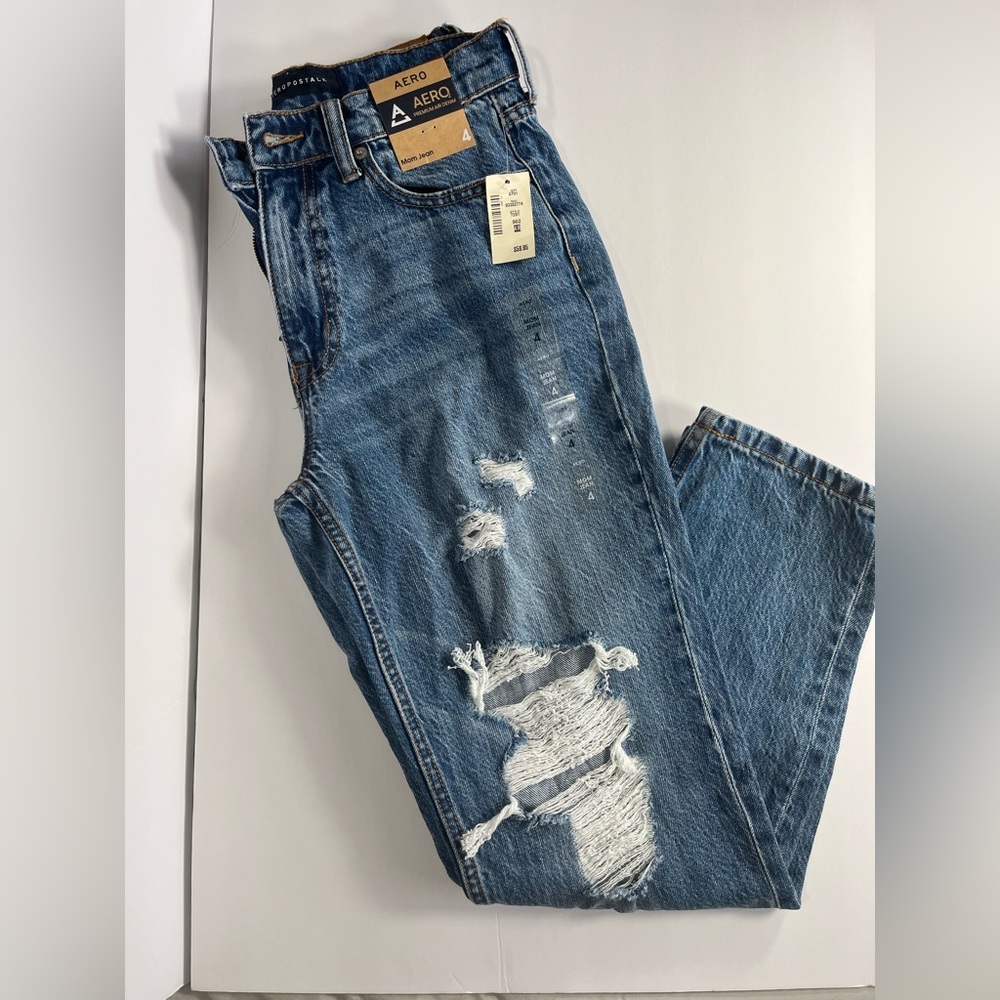 NWT Size 4 Aeropostale High-Rise Mom Jean (Medium Wash) - Picture 7 of 13